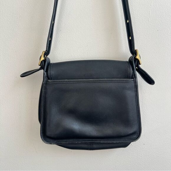 Vintage Coach Black Leather Rambler's Legacy Crossbody Bag - Picture 12 of 16